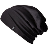 Enter the Complex® Light Jersey Beanie Hat, Women and Men, Cotton Slouch Beanie, Elastic, Black, S/M